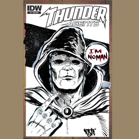 Thunder Agents #4 (2014) Blank Variant Comic Original DCastr Art COA