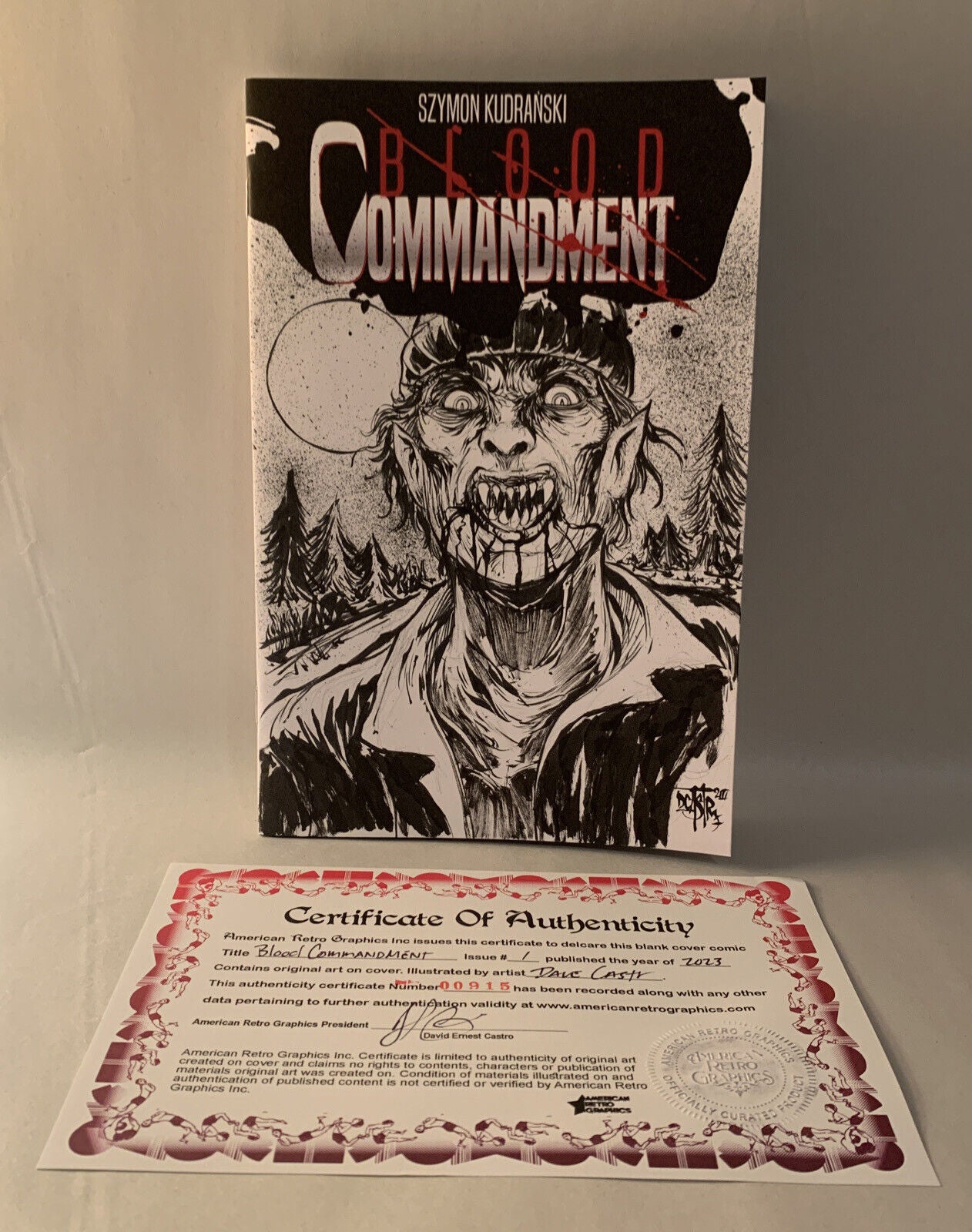 Blood Commandment 1 (2023) Image Comic Cover Sketch Variant Comic W Original Art