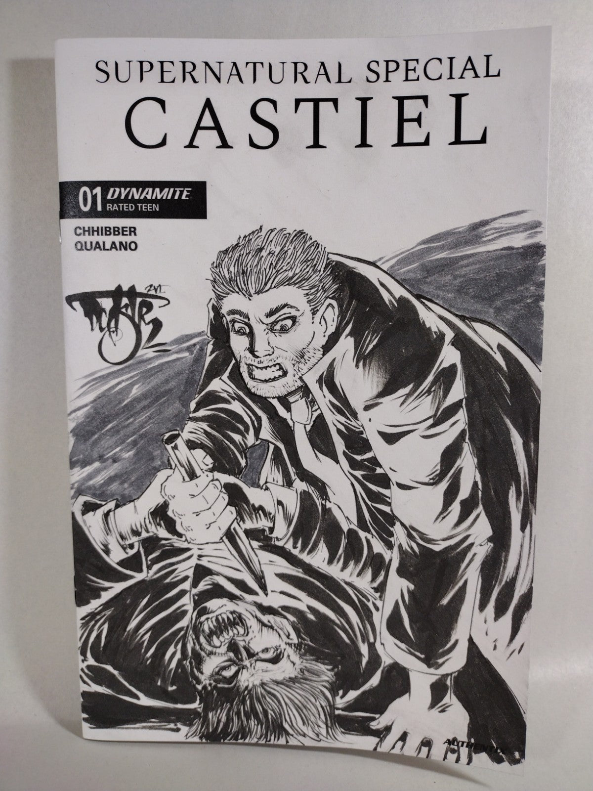 Supernatural Special Castiel #1 Dynamite Comic Sketch Cvr W Original DCastr Art