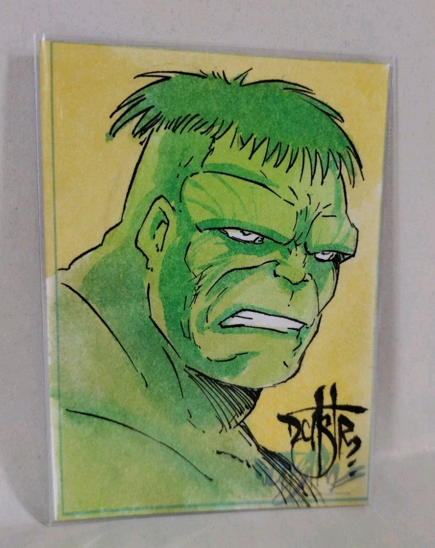 Dave Castr Crusin (2025) OAC Sketch Card W Original Marvel Incredible Hulk Art