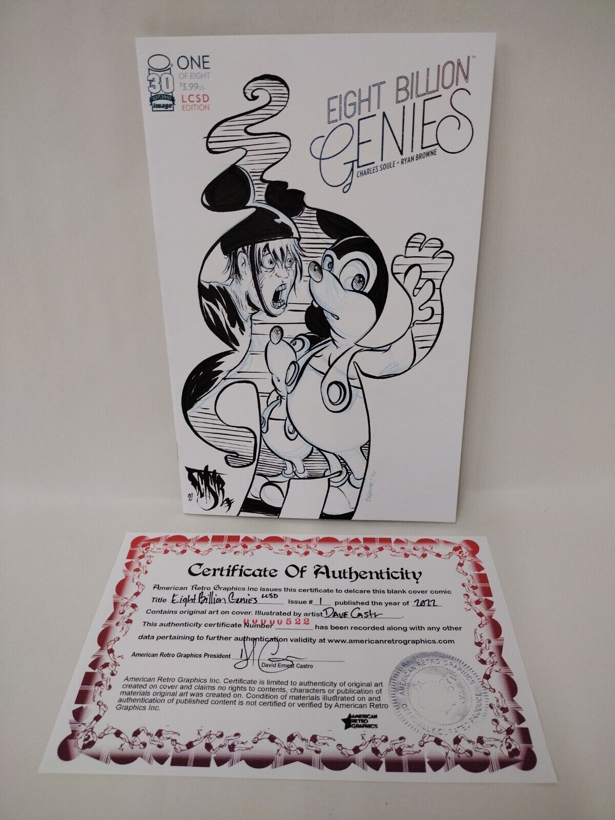 Eight Billion Genies #1 LCSD Image Comic Blank Cover w Original DCastr Art COA