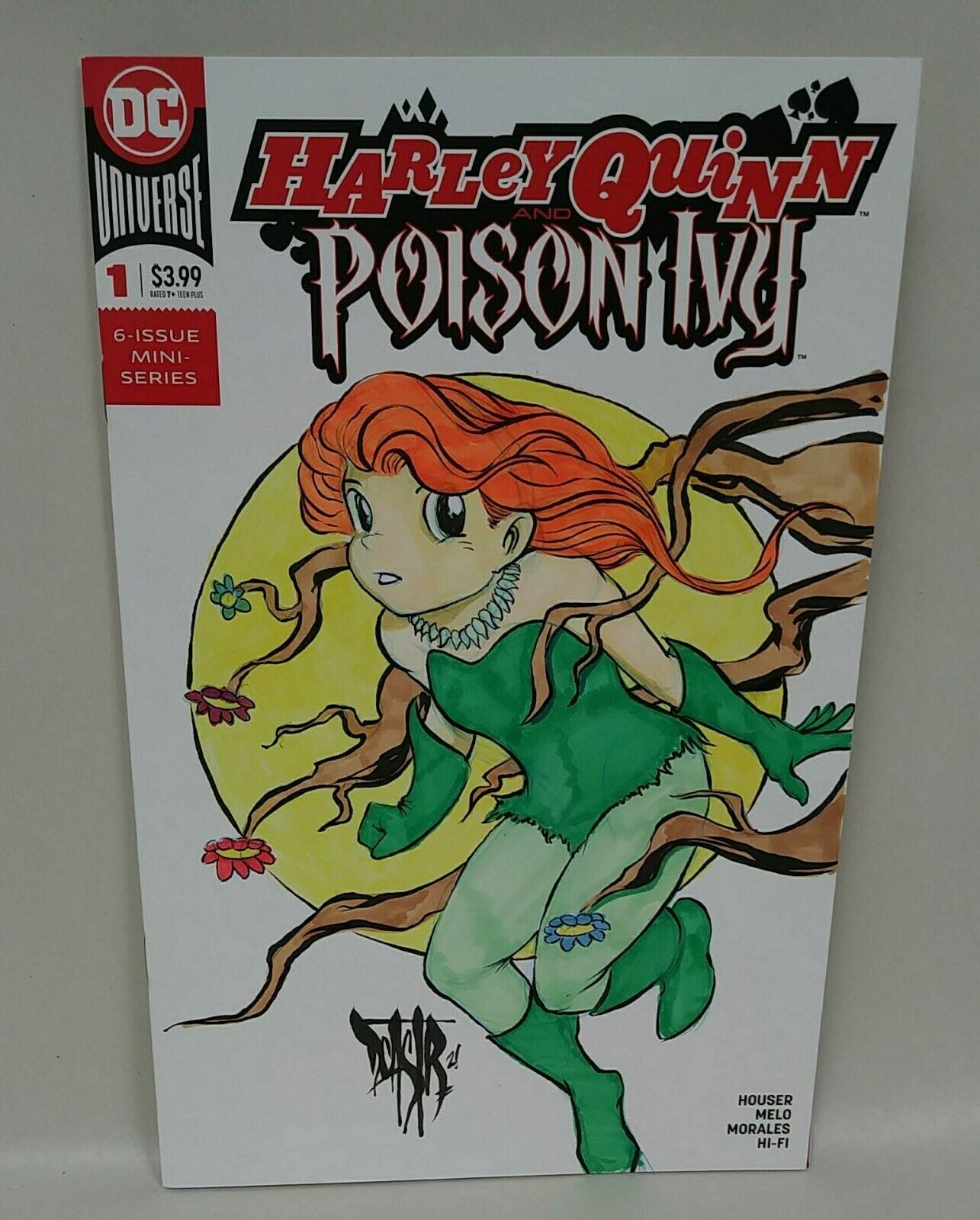 Harley Quinn Poison ivy 1 (2019) Blank Cover Comic W Original DCastr Art ARG 232