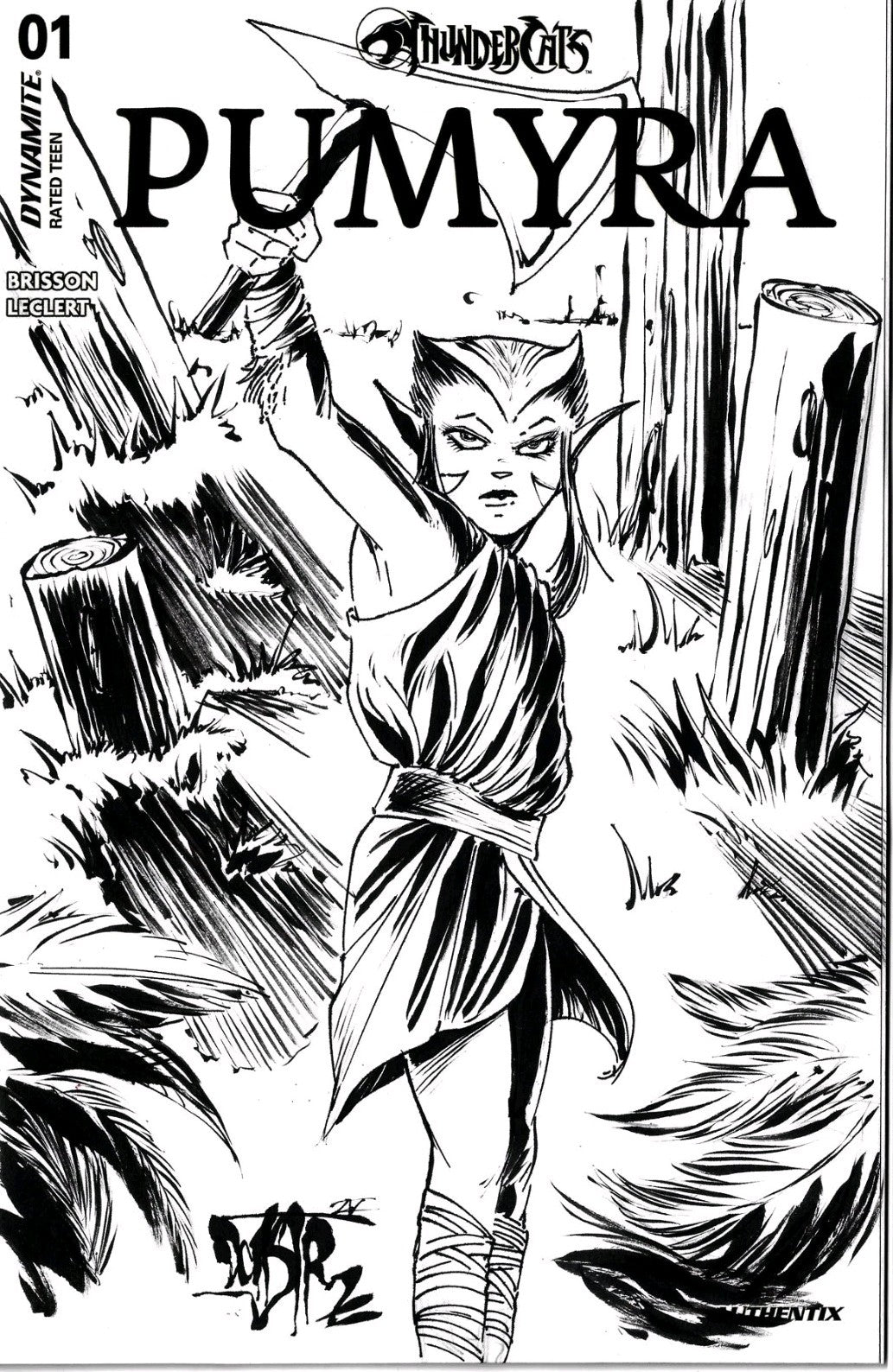 Thundercats Pumyra 1 (2025) Dynamite Sketch Cover Comic W Original DCastr Art