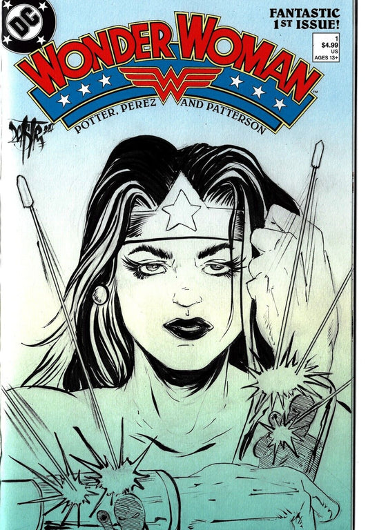 Wonder Woman #1 Facsimile Edition (2023) Sketch Variant W Original DCastr Art