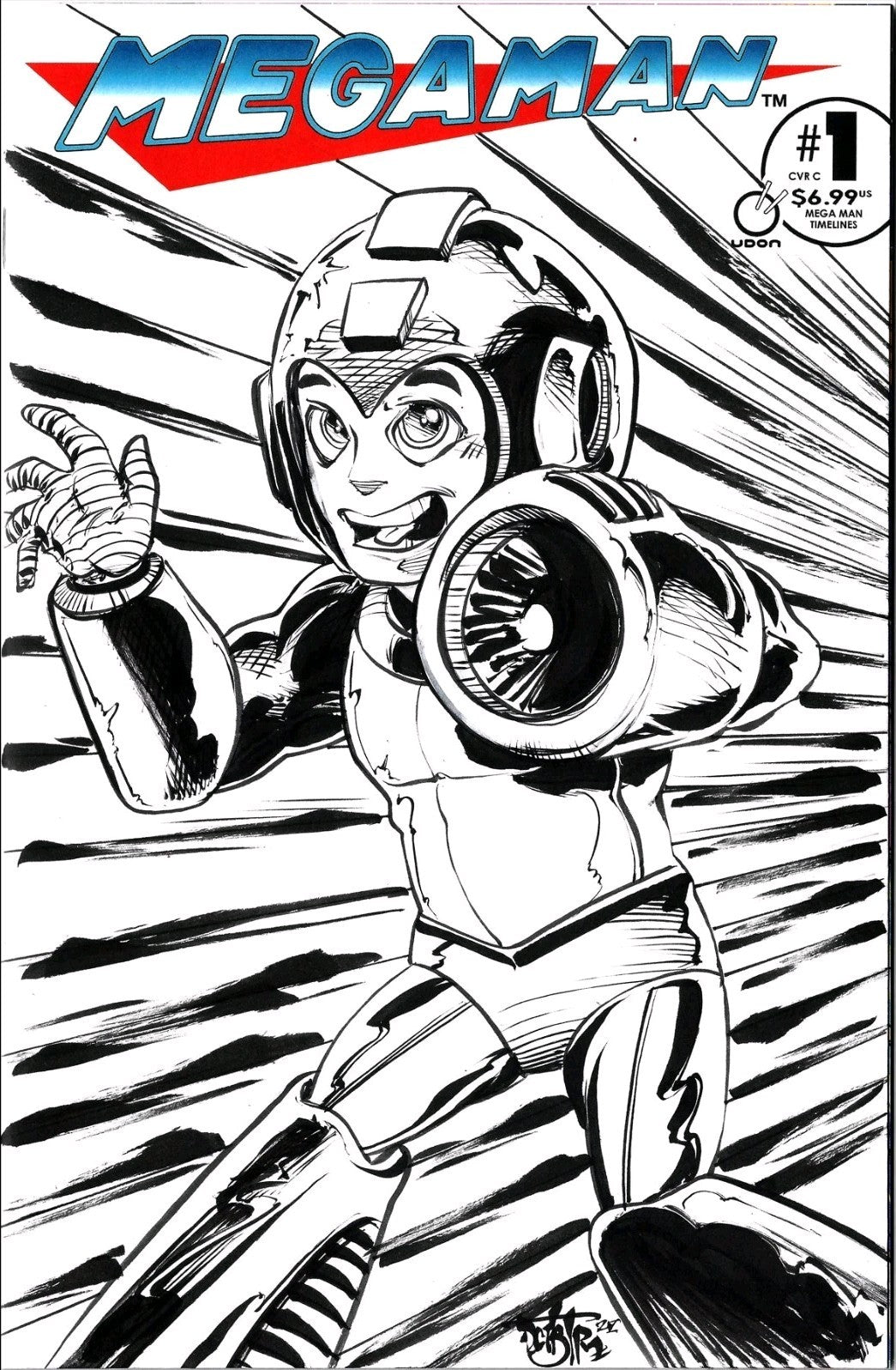 MegaMan Timelines #1 (2025) Udon Capcom Sketch Cover Comic W Original DCastr Art