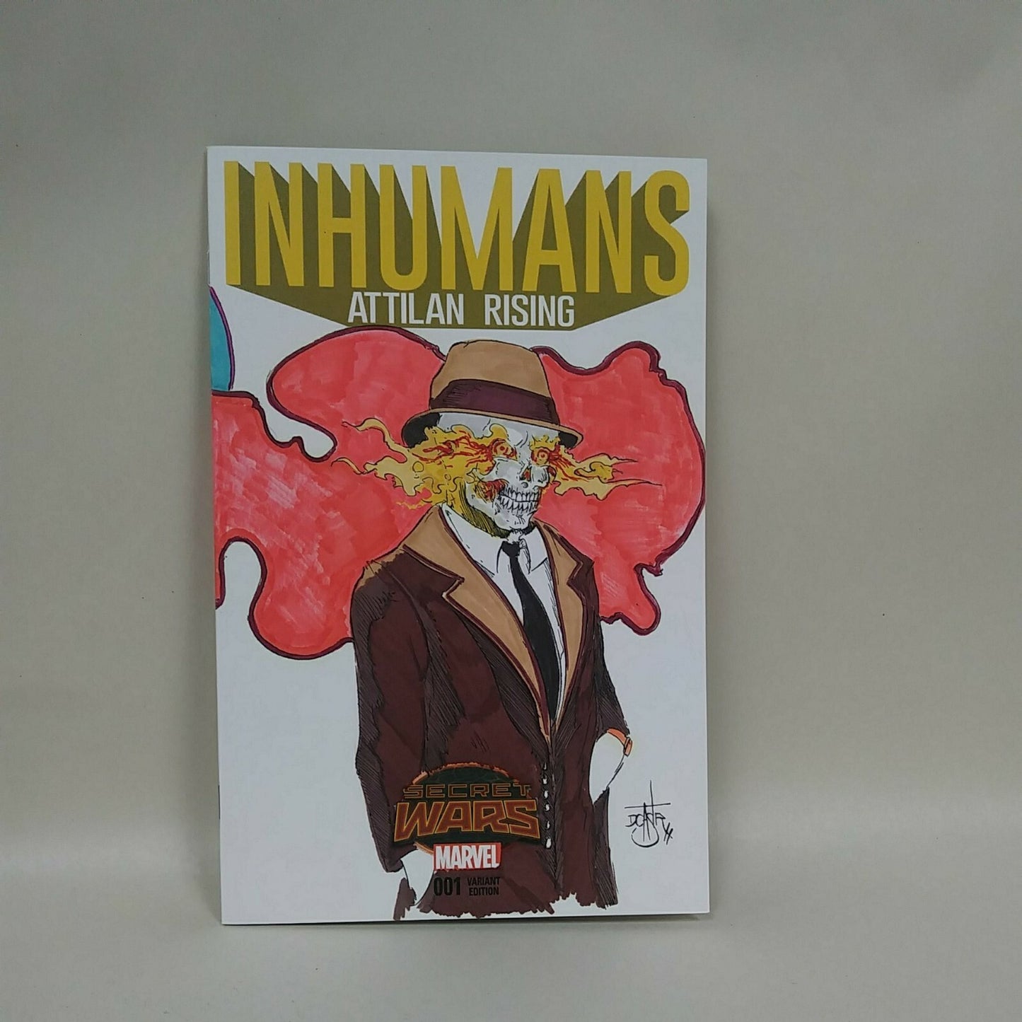 Inhumans Attilan Rising #1 (2015) Sketch Cover Var Comic W Original DCastr Art