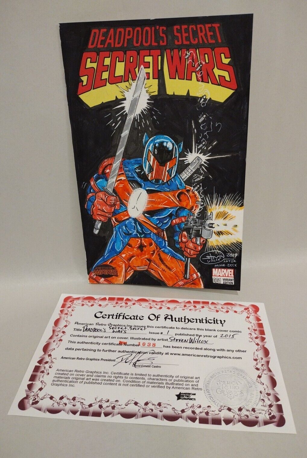 Deadpool's Secret Wars 1 Marvel Sketch Variant Comic W Original Stevn Wilcox Art