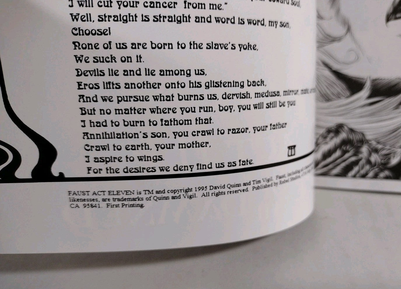 FAUST LOVE OF THE DAMNED Act 11 (1995) Rebel Studios Comic Vigil Quinn VF