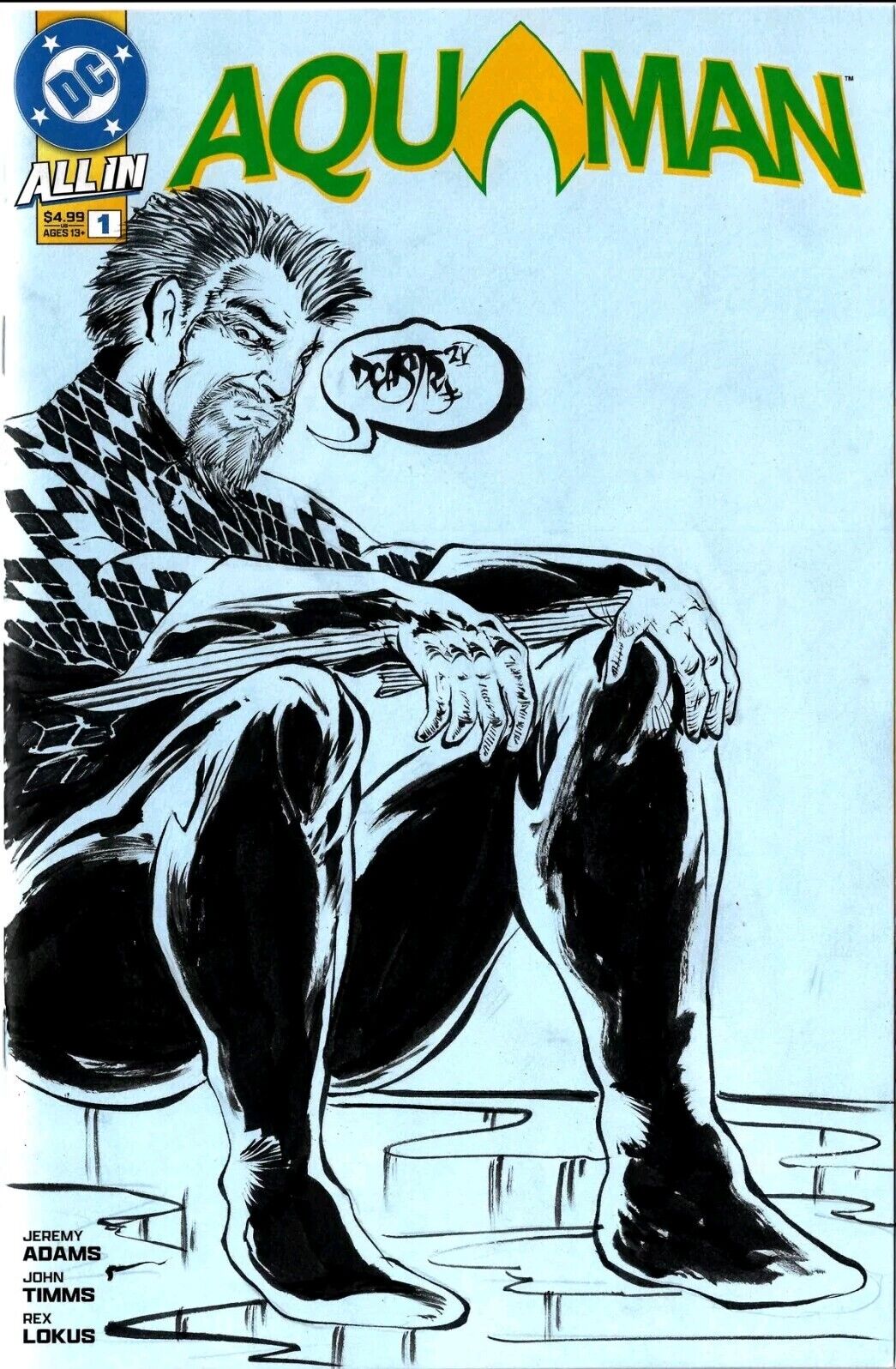 Aquaman 1 (2025) DC Comic Sketch Variant Cover W Original Dave Castr Art