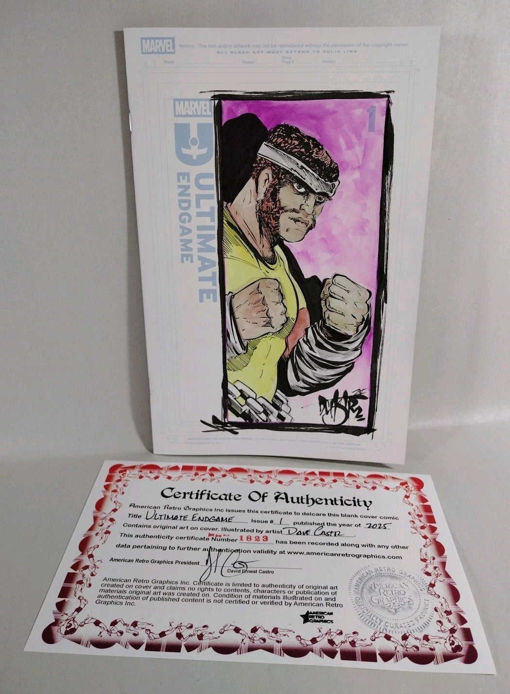 Ultimate Endgame #1 (2025) Marvel Comic Sketch Cover W Original DCastr Cage Art