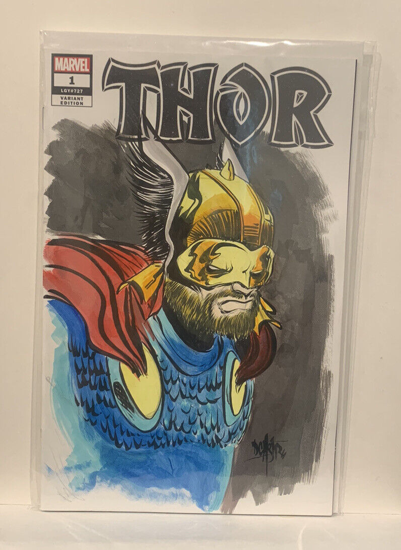 Thor #1 Blank Sketch Variant Cover Comic 2020 W Original Art Dave Castr