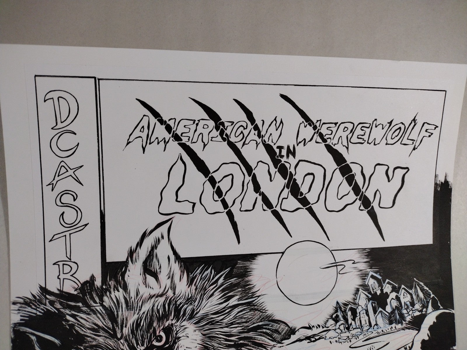 American Werewolf In London #1 (2025) Faux Comic Cover Original + Color DCastr