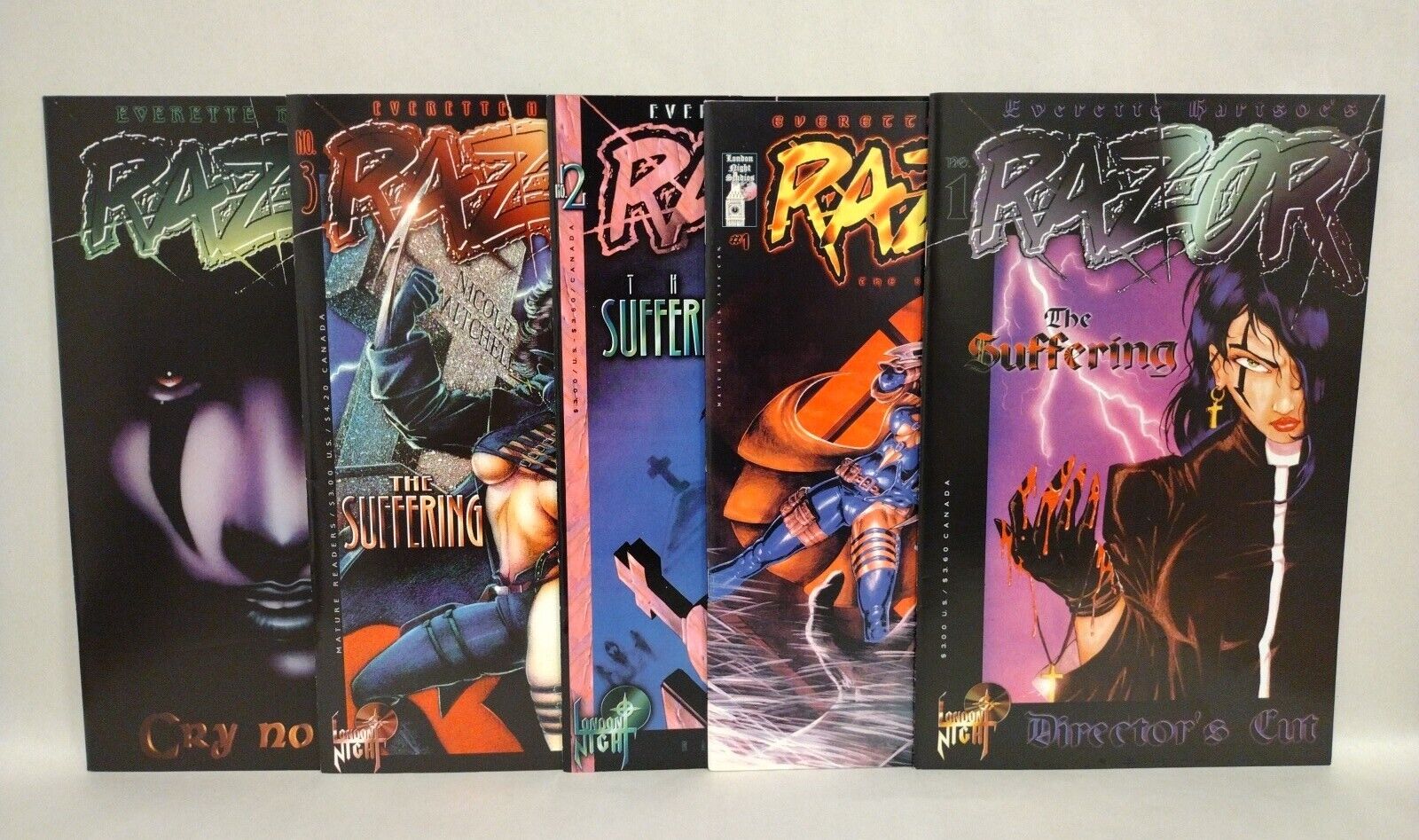 Razor: Suffering (1995) London Night Studios Complete Cry No More Comic Lot Set 