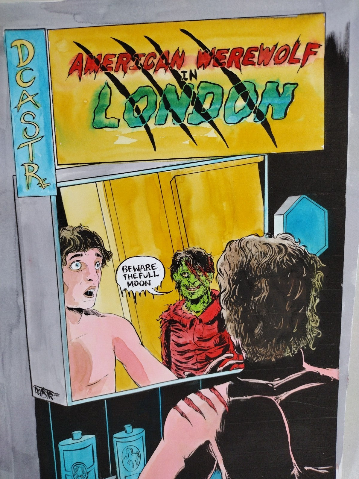American Werewolf In London #2 (2025) Faux Comic Cover Original + Color DCastr