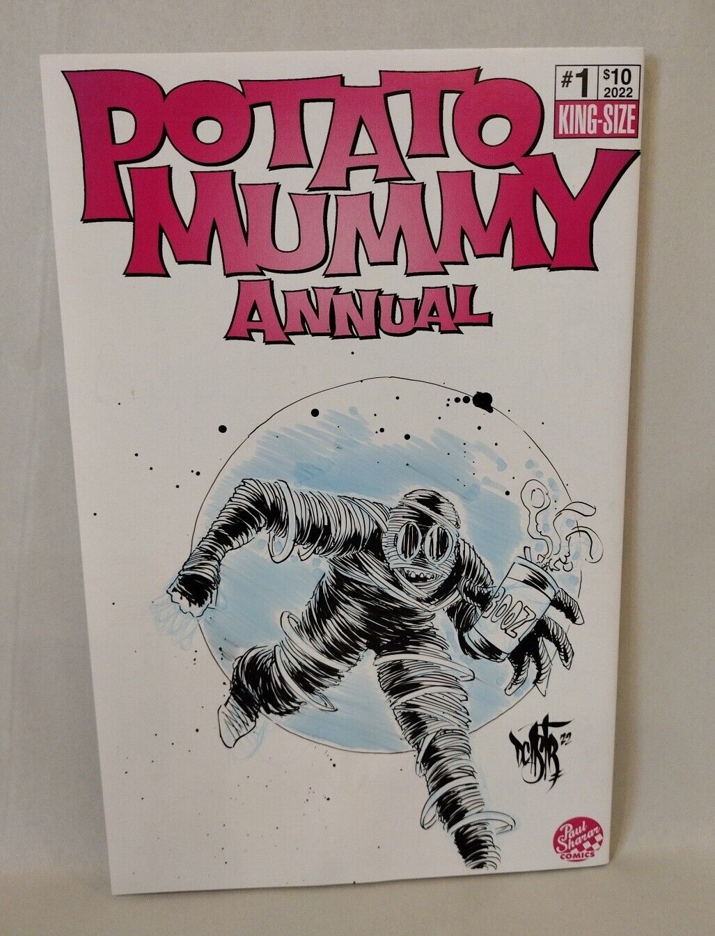 Potato Mummy Annual#1 (2022)Blank Cover Variant Comic W Original DCastr Art COA 