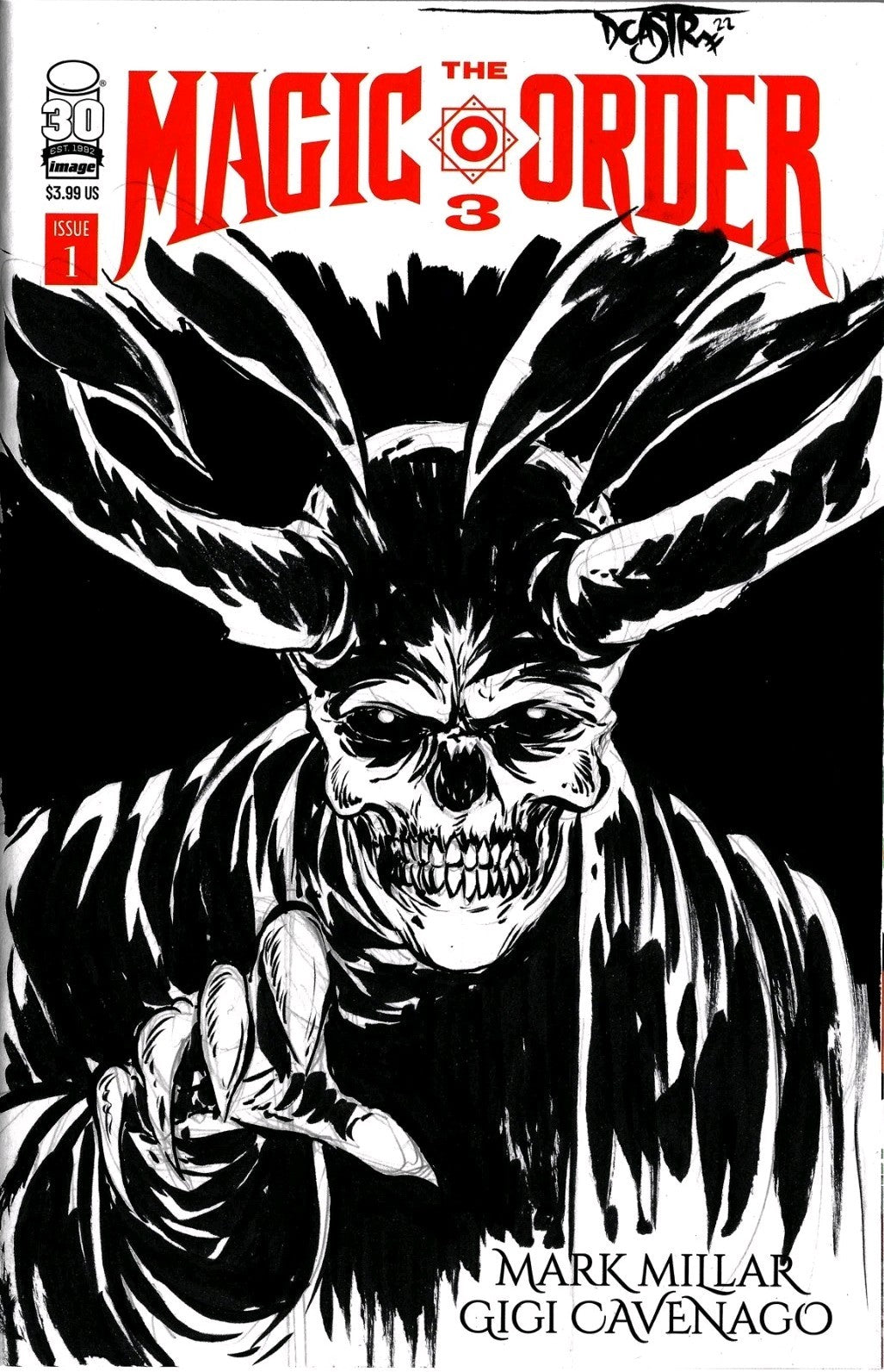 Magic Order 3 #1 (2022) Sketch Cover Variant Image Comic w Original Art DCastr 