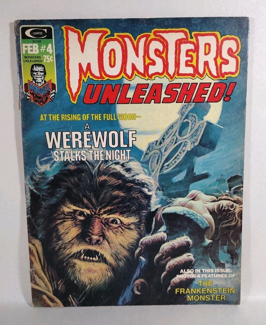 Monsters Unleashed Magazine #4 (1974) Marvel Curtis Werewolf Horror Reader Copy