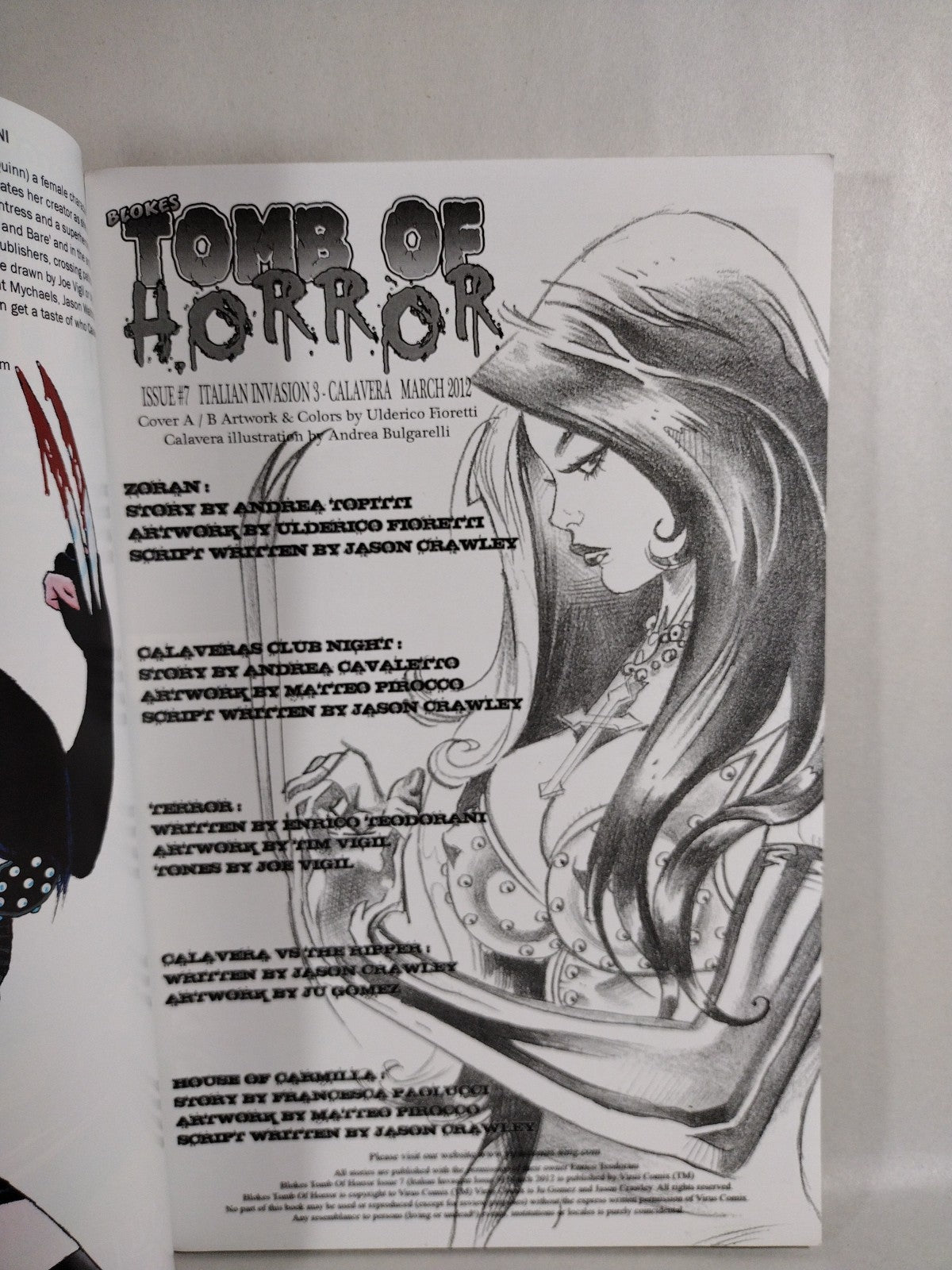 Blokes Tomb Of Terror #7 (2012) Virus Comix Calavera Teodorani Cover B VF