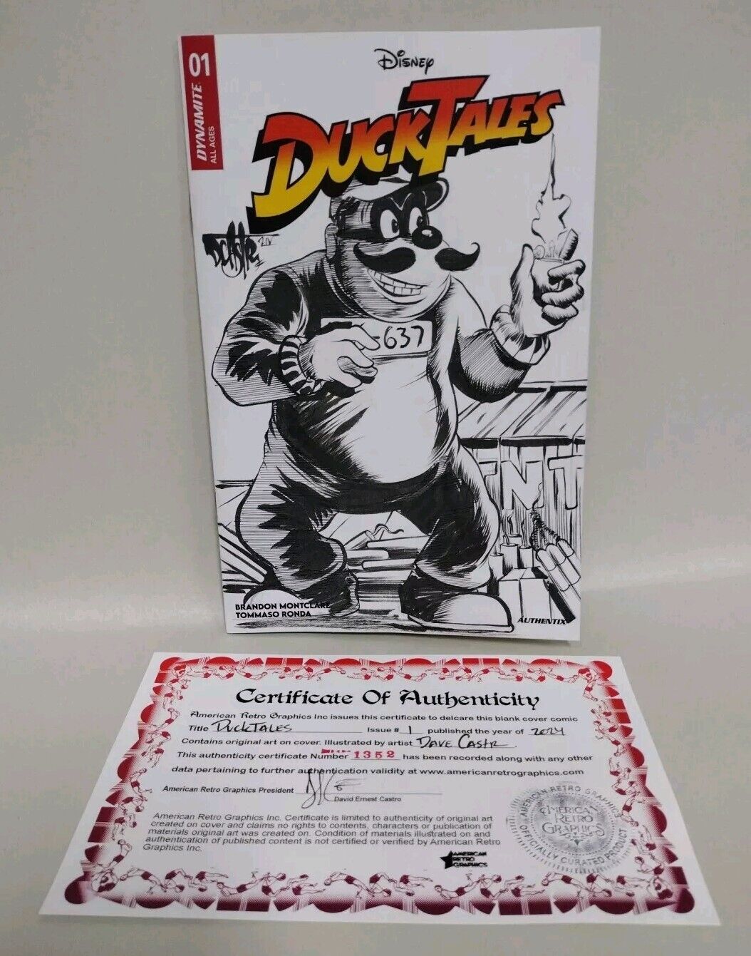 DuckTales #1 (2024) Dynamite Comic Sketch Cover Variant W Original DCastr Art