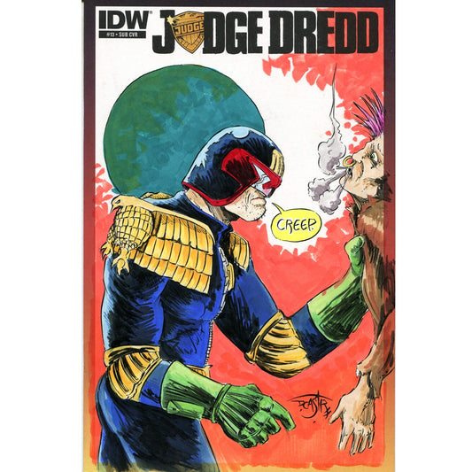 JUDGE DREDD #13 Blank Sketch Variant Cover Comic 2013 W Original Art Dave Castr
