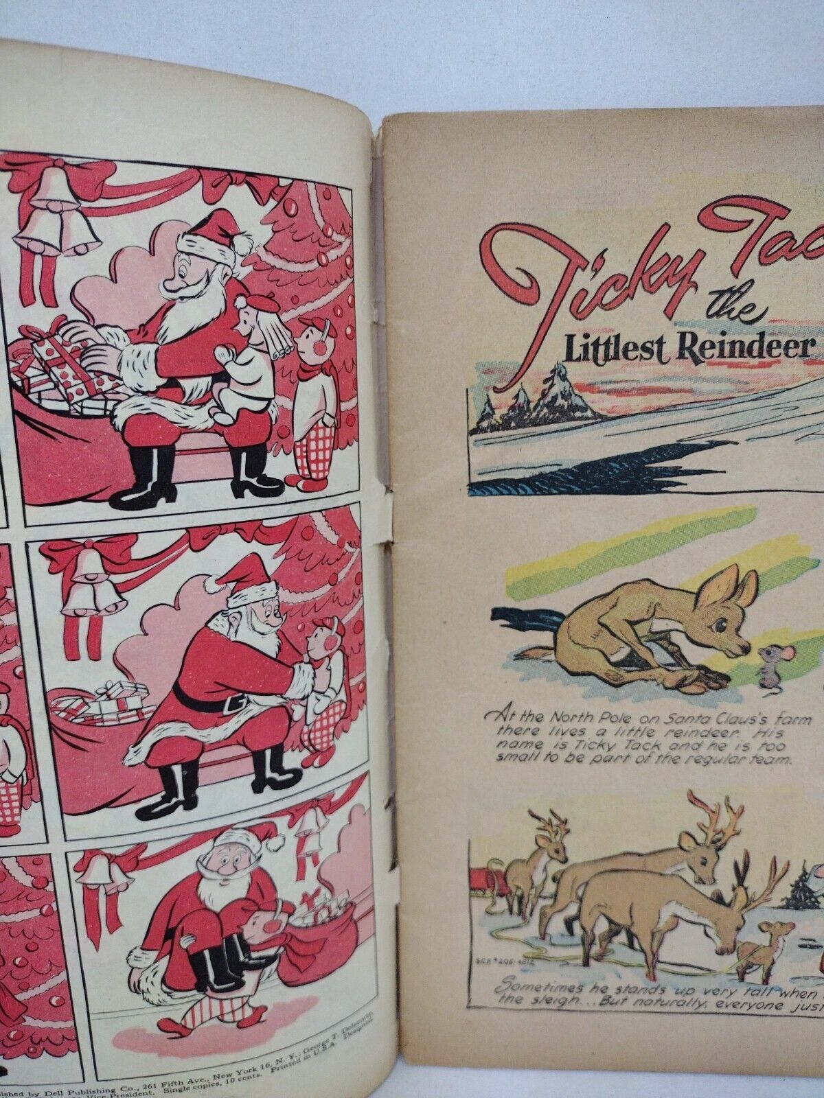 Santa Claus Funnies #205 (1948) Dell Comic Walt Kelly Cover Art X-Mas Anthology 