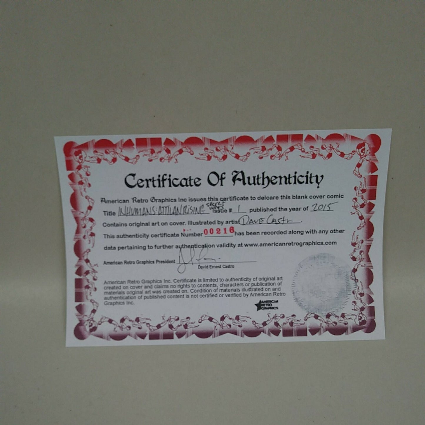 Inhumans Attilan Rising #1 (2015) Sketch Cover Var Comic W Original DCastr Art