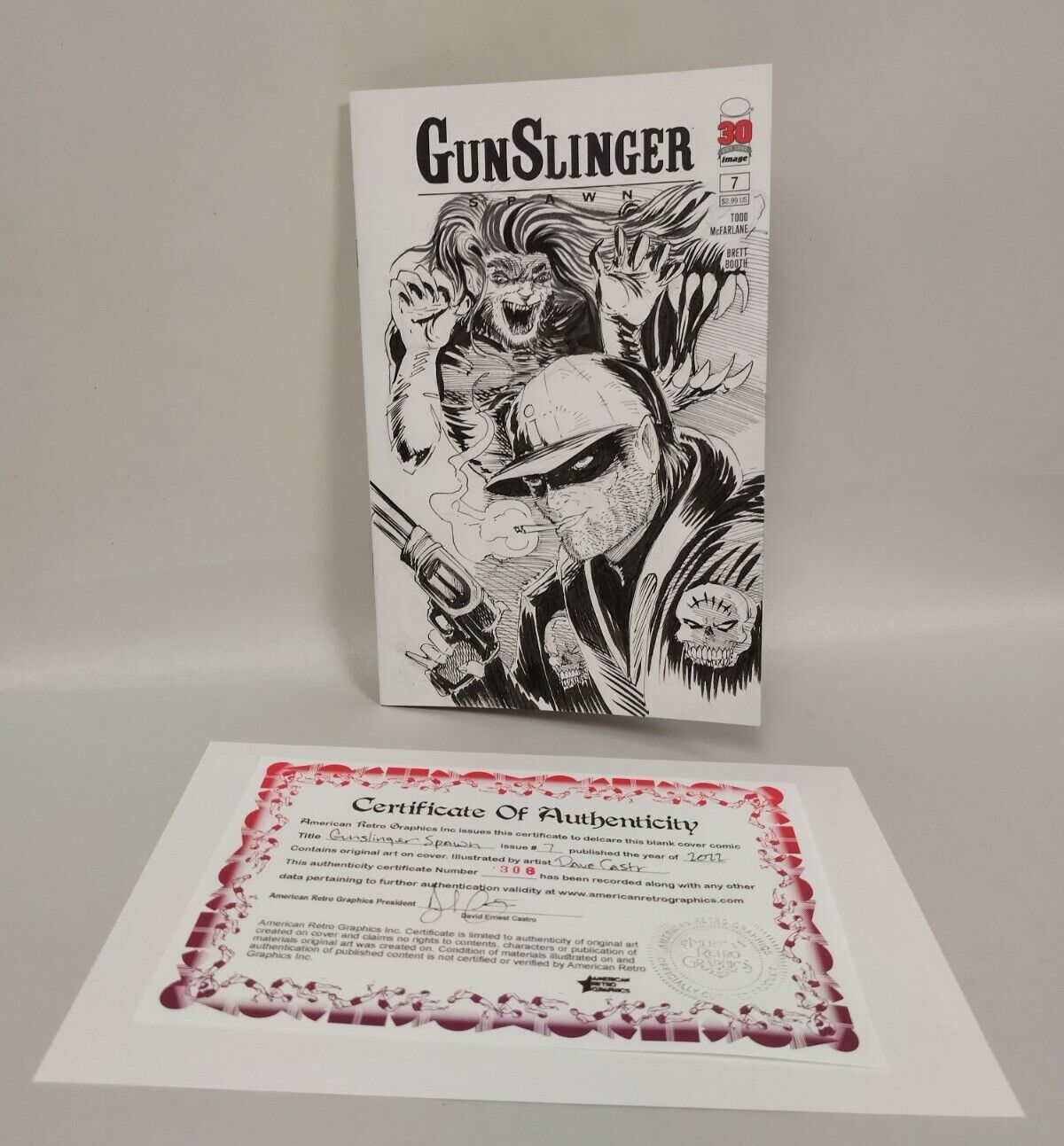 Gunslinger Spawn #7 (2022) Image Comic Blank Cover Variant W Original DCastr Art