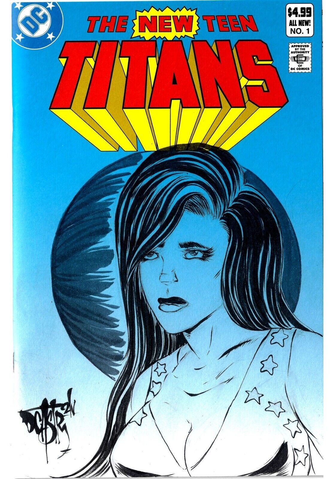 NEW TEEN TITANS #1 (2023) DC Comic Facsimile Ed Sketch Variant W Original Art