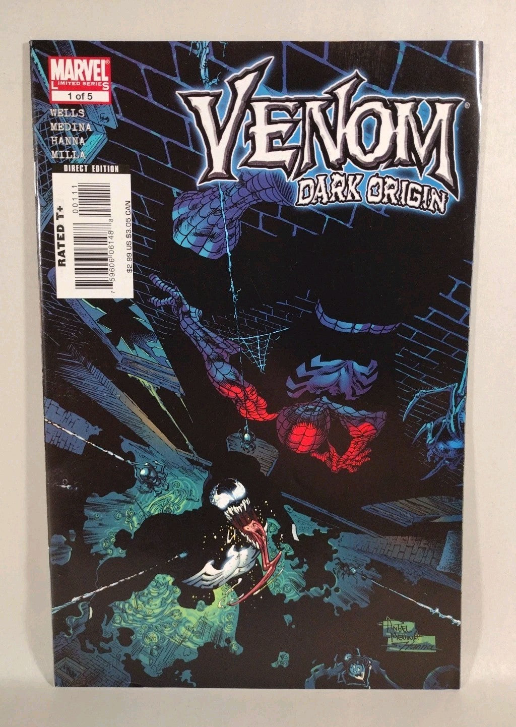 Venom Dark Origin (2008) Marvel Comic Lot #1 2 3 5 Zeb Wells Angel Medina VF