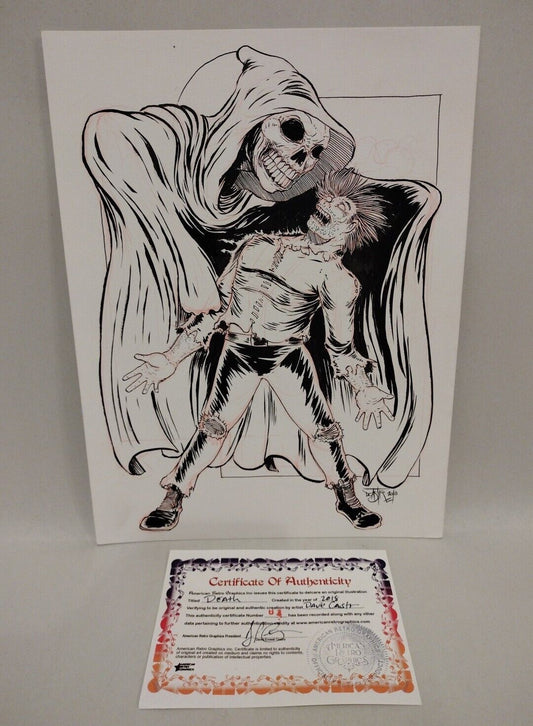 Dave Castr "Death" 9x 12" Original Grimm Reaper Illustration Art Sealed W COA