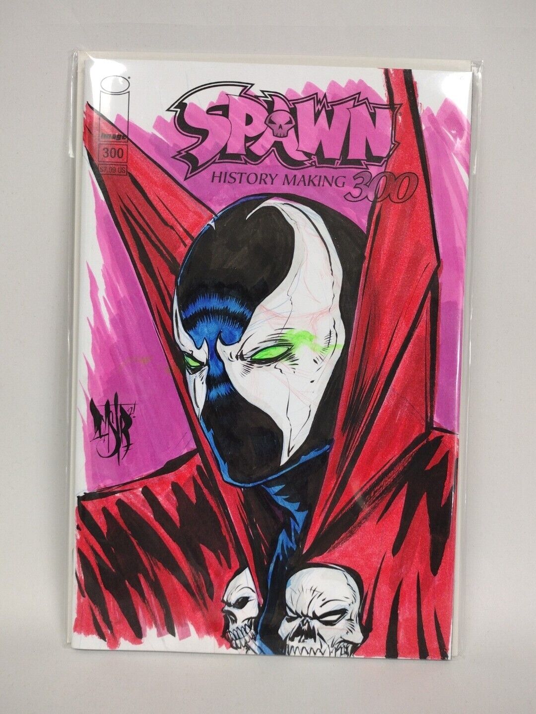 Spawn 300 (2021) Image Blank Sketch Cover Comic W Original Art DCastr 