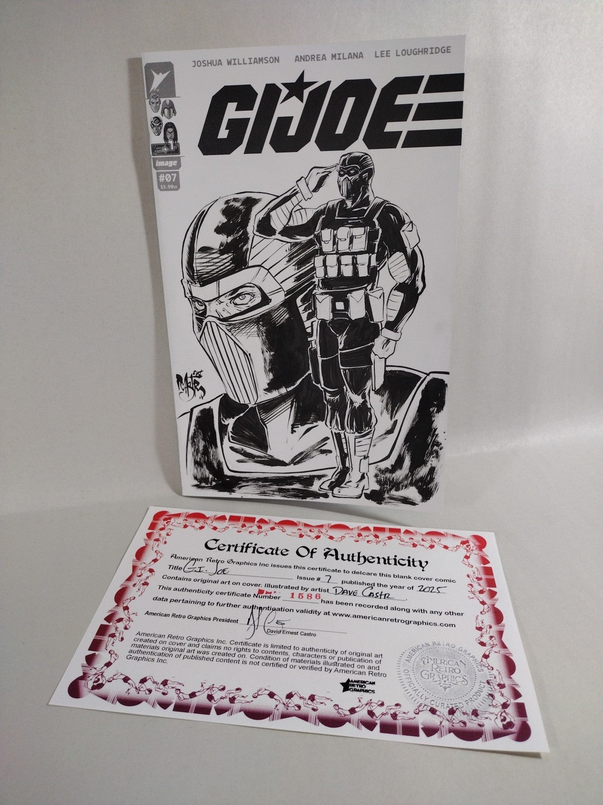 GI Joe #7 (2025) Image Sketch Cover Var Comic W Original DCastr Beach Head Art