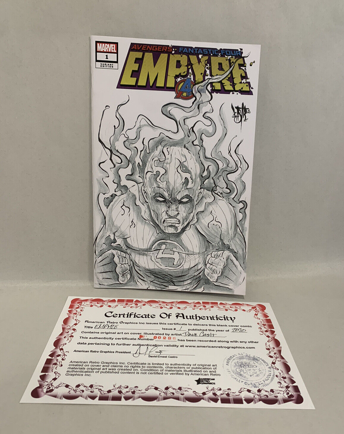 EMPYRE #1 Blank Sketch Variant Cover Comic 2020 W Original Art Dave Castr