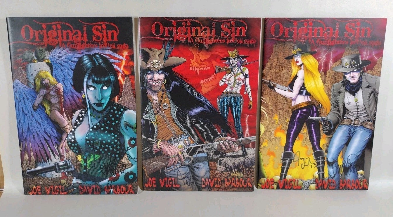 Original Sin (2012) Complete Wild Angels Comic Set #1 2 3 Signed Joe Tim Vigil
