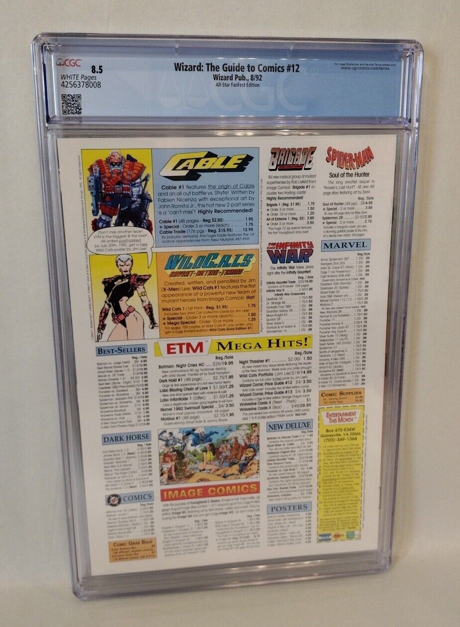 Wizard Magazine 1992 Jim Lee All-Star Fanfest San Diego Padres Giveaway CGC 8.5