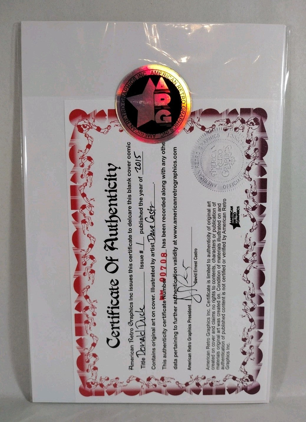 Donald Duck#1 (2015) IDW Blank Variant Comic With Original DCastr Watercolor Art