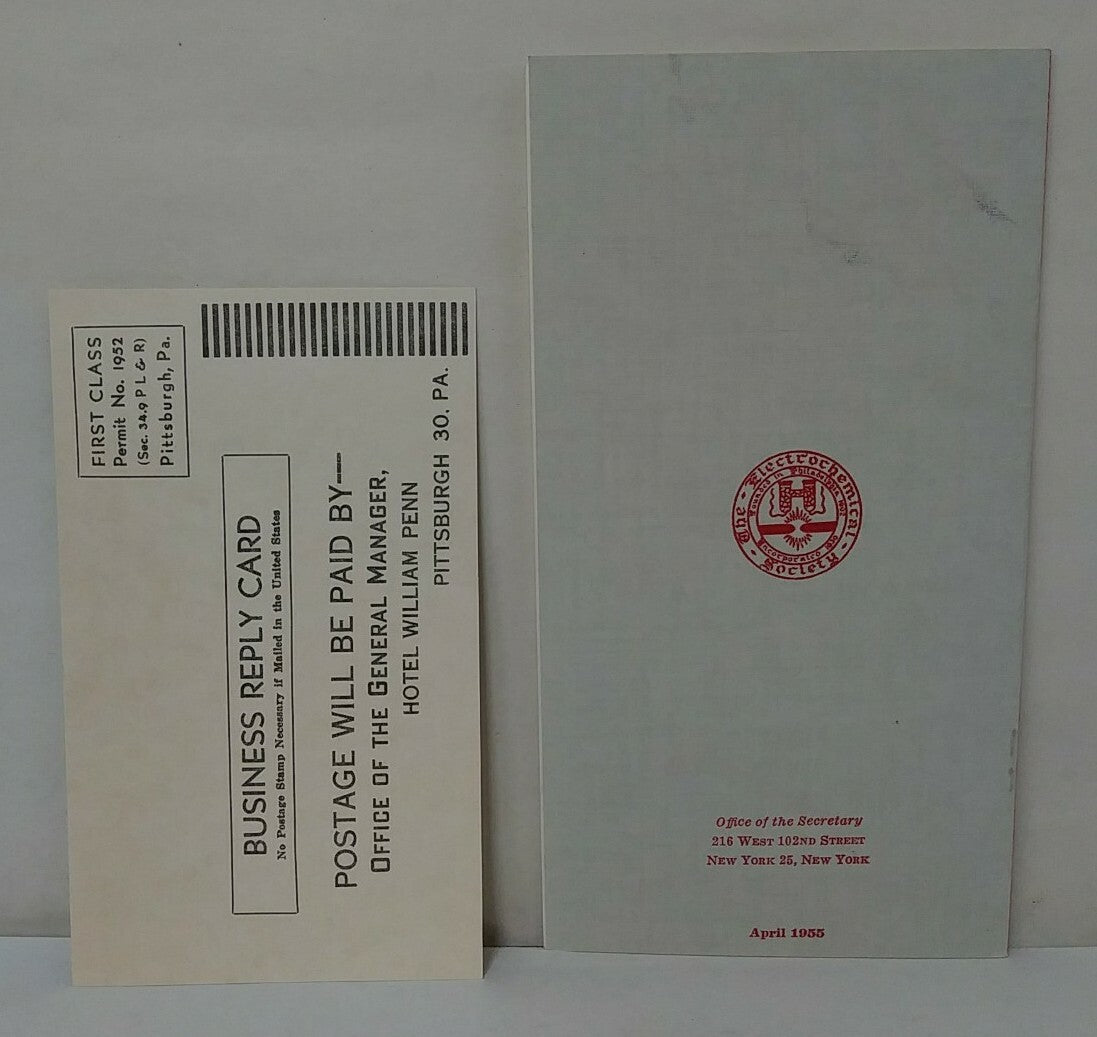 Electrochemical Society (1955) Journal Magazine Lot + Conference Program w Memo