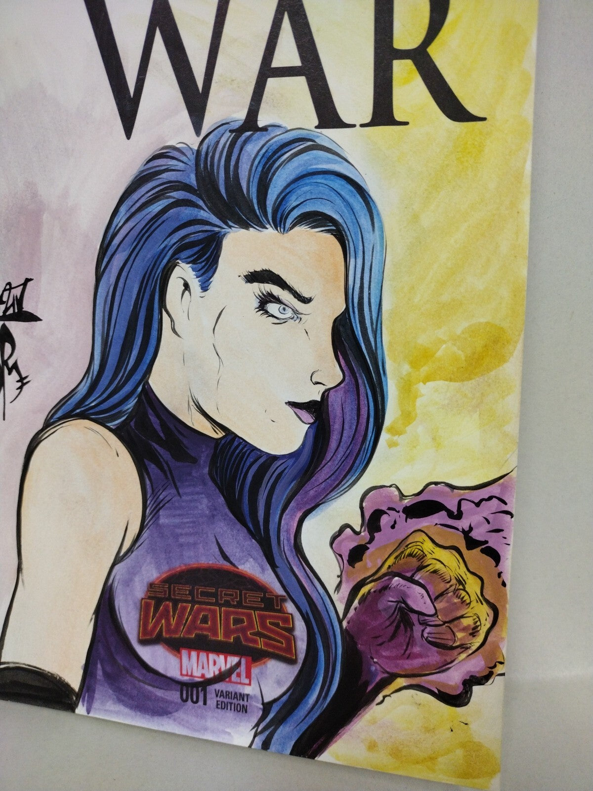 CIVIL WAR #1 (2015) Marvel Sketch Variant Comic W Original DCastr Psylocke Art