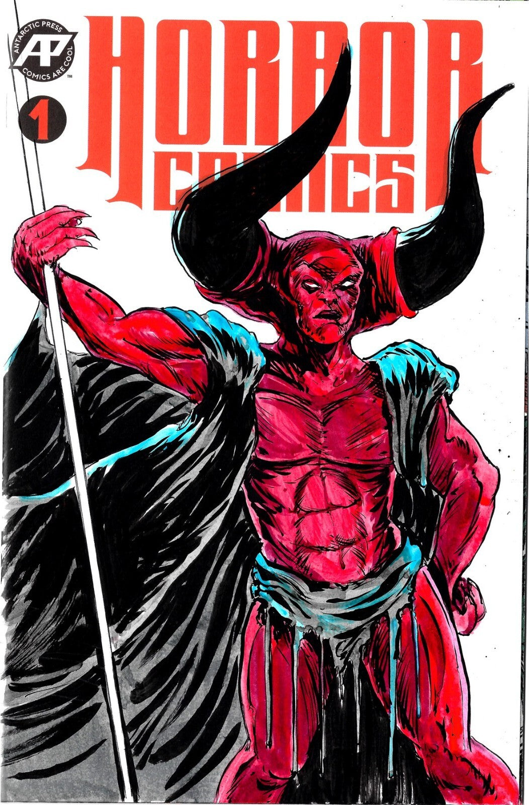 Horror Comics 1 Antarctic Press Sketch Cover W Original DCastr Lord Darkness Art
