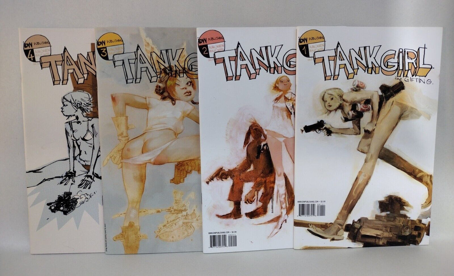 Tank Girl The Gifting (2007) Complete IDW Comic Set #1 2 3 4 Ashley Wood NM