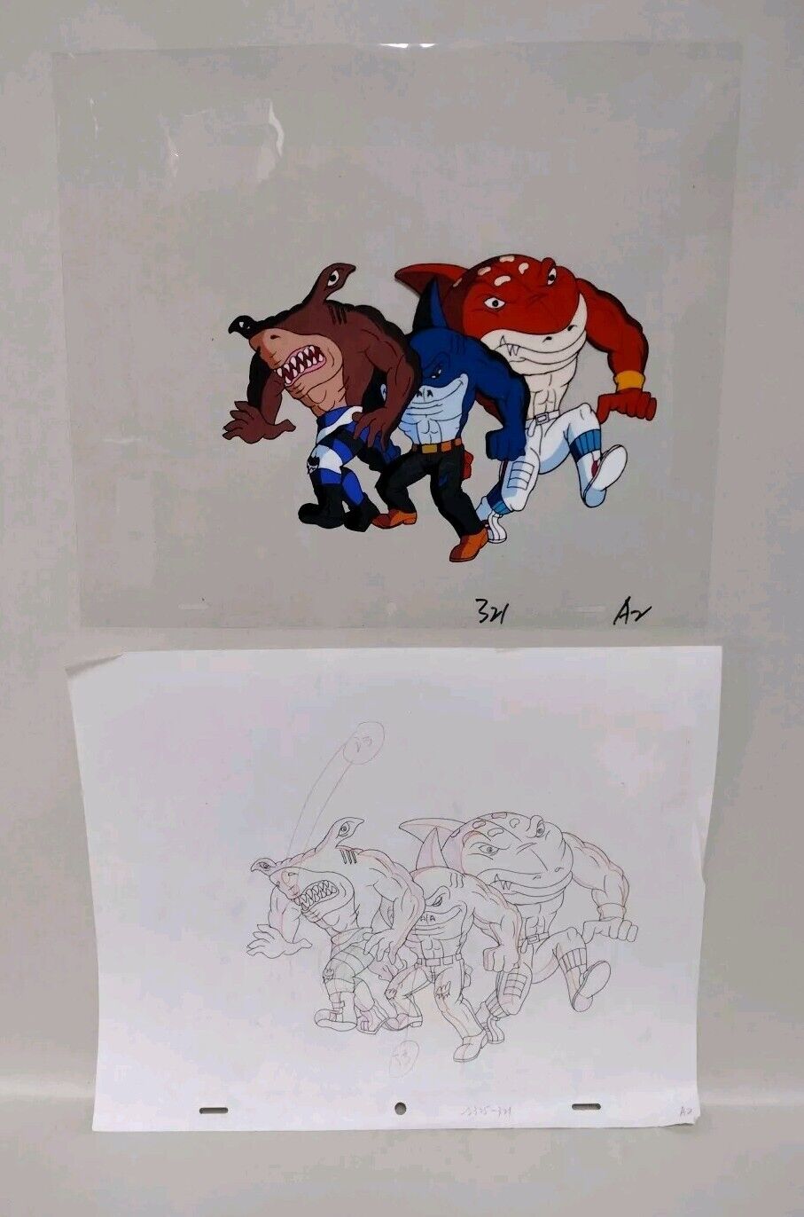 Street Sharks 1996 Original Animation Production Cel Slammu Streex Jab W Drawing