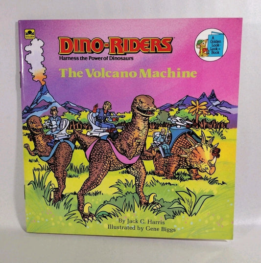 Dino-Riders The Volcano Machine (1988) Golden Book Jack C. Harris Gene Biggs New