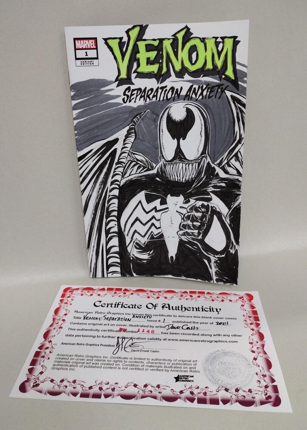 VENOM Separation Anxiety #1 (2024) Marvel Sketch Var W Original Dave Castr Art