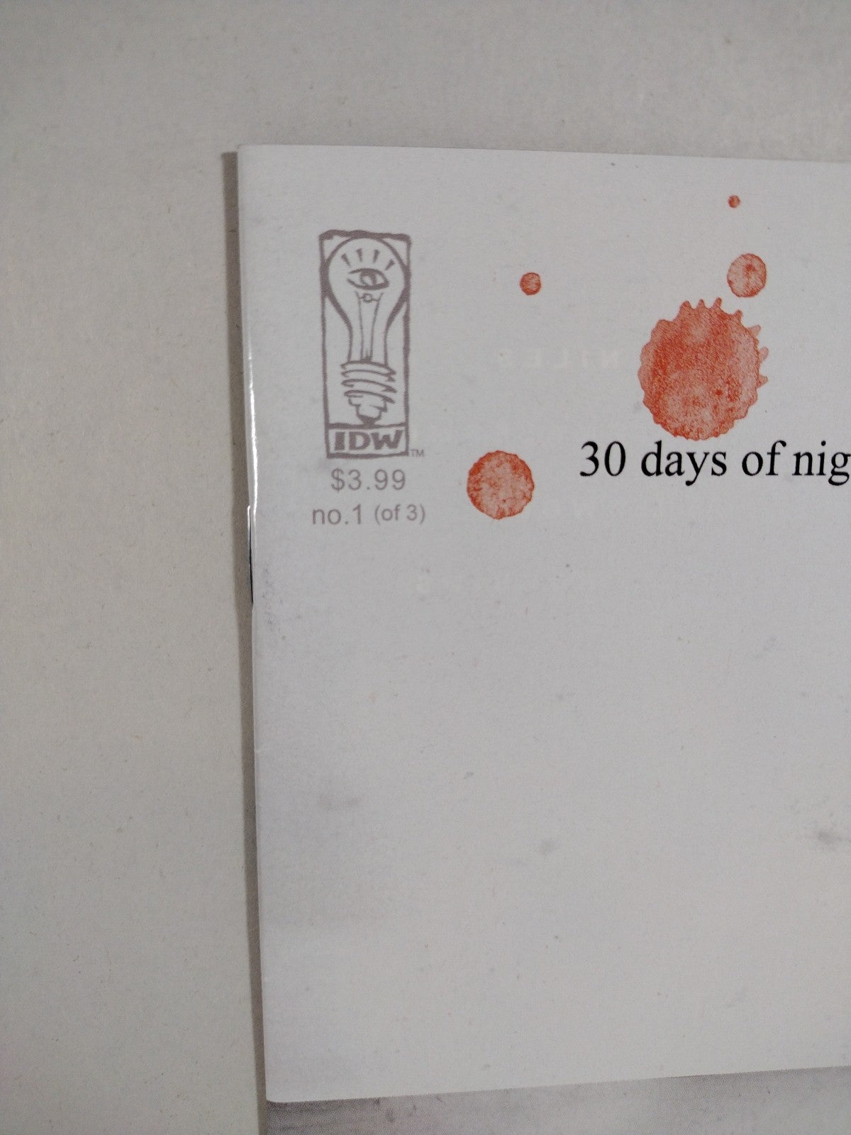 30 Days of Night #1 (2002) IDW Comic 1st Print 1st Appearance VF