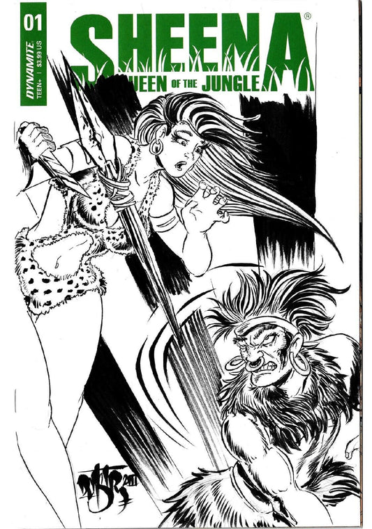Sheena Queen of The Jungle #1 (2021) Blank Cover Comic w Original DCastr Art