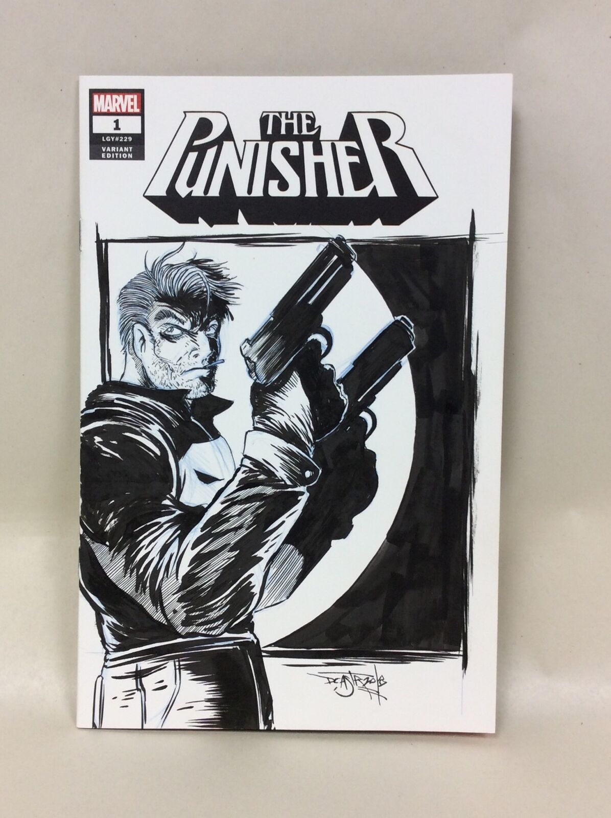 The Punisher #1 (2018) Blank Cover Variant Comic W Original Art DCastr COA 136