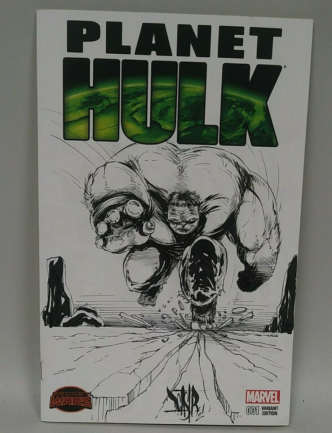 Planet Hulk 1 (2015) Blank Cover Variant Comic W Original Dcastr Art ARG COA 150