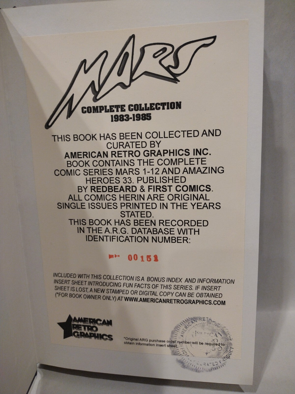 MARS (1983) Complete Collection Custom Bound First Comics Hardcover ARG New HC