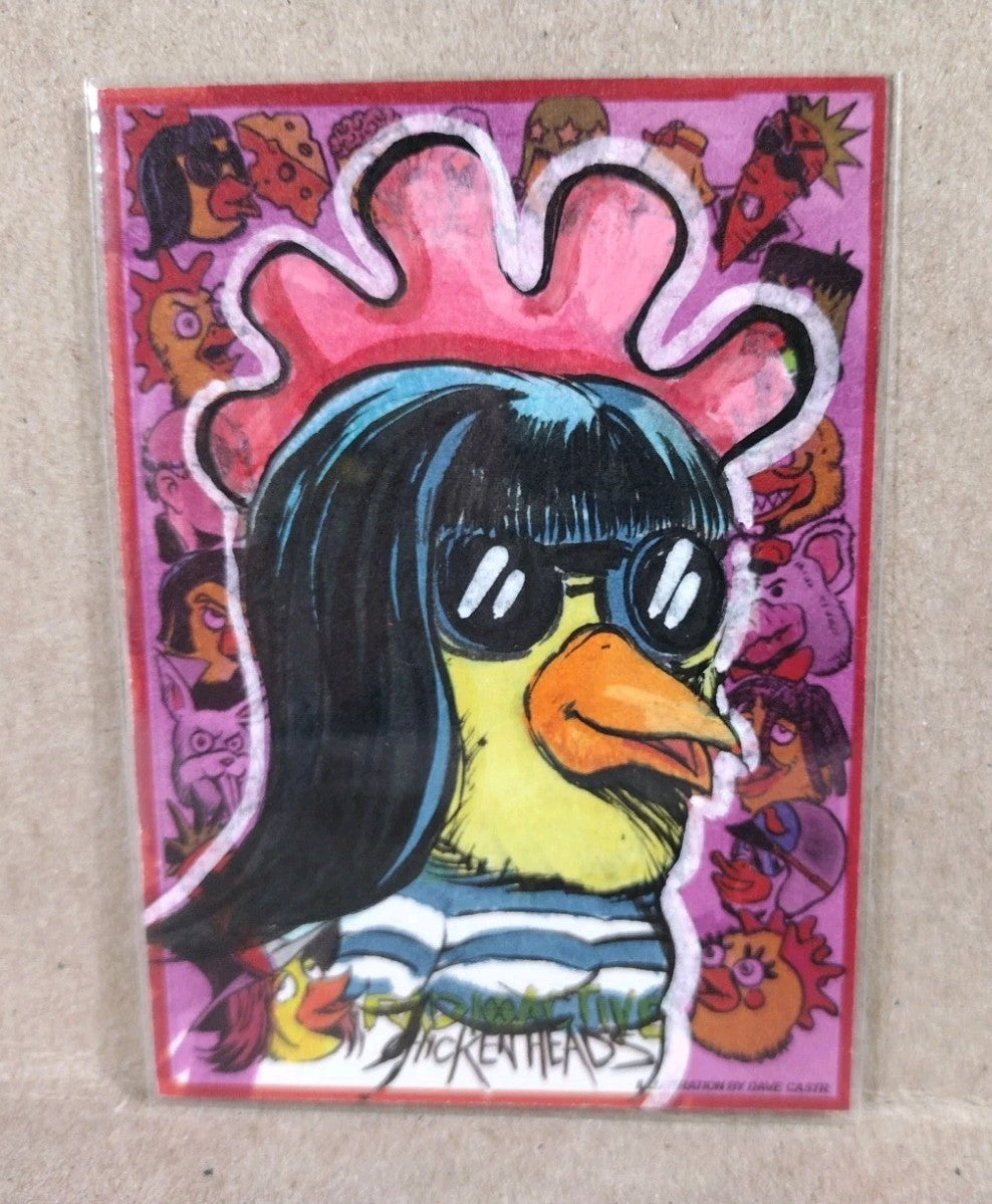Radioactive Chicken Heads Exclusive Sketch Card W Original Rockin Robin Art