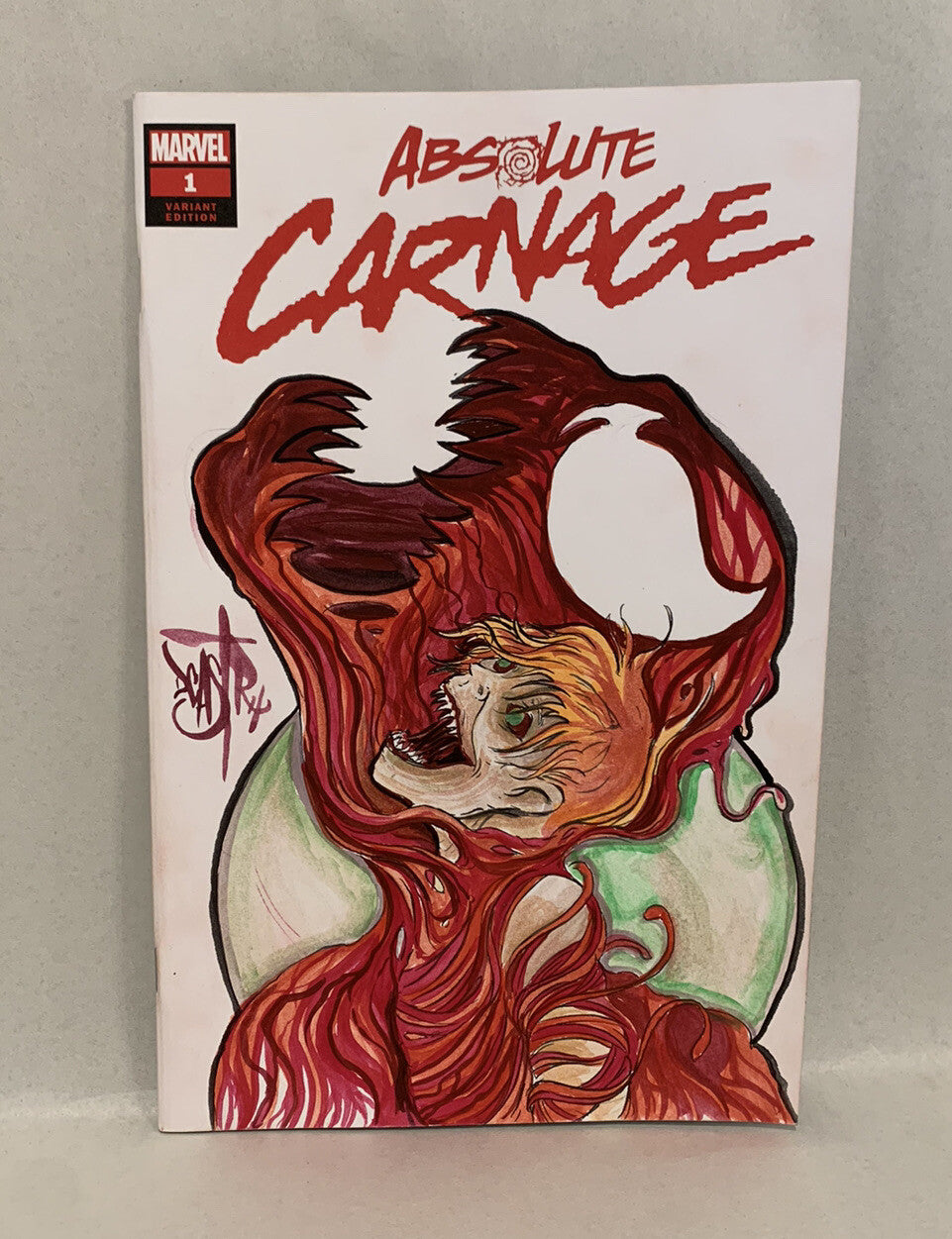 ABSOLUTE CARNAGE #1 Blank Sketch Variant Cover Comic W Original Art